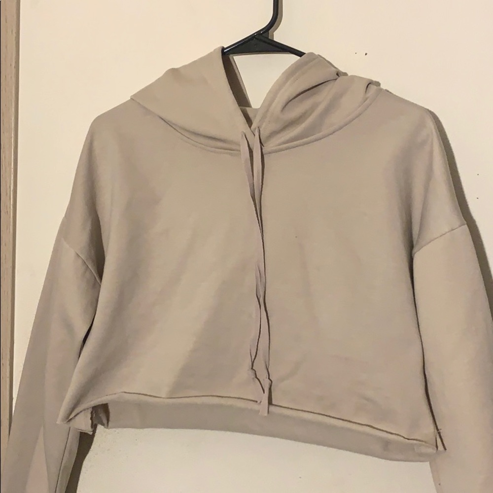 Tan/Beige Charlotte Russe hoodie (self cropped) - Picture 1 of 2